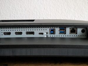 Anschlüsse des Acer VERO CB343CURD Monitors von unten