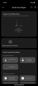 App des Xiaomi 4 Lite E-Scooters