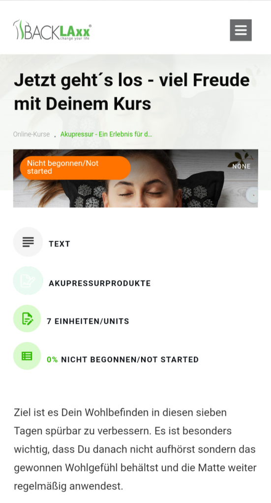 BACKLAxx-Akupressurmatte Zugang Ebook Hörbuch Videolanleitung