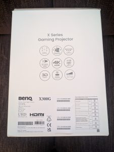 BenQ X300G Beamer Verpackung Rückseite