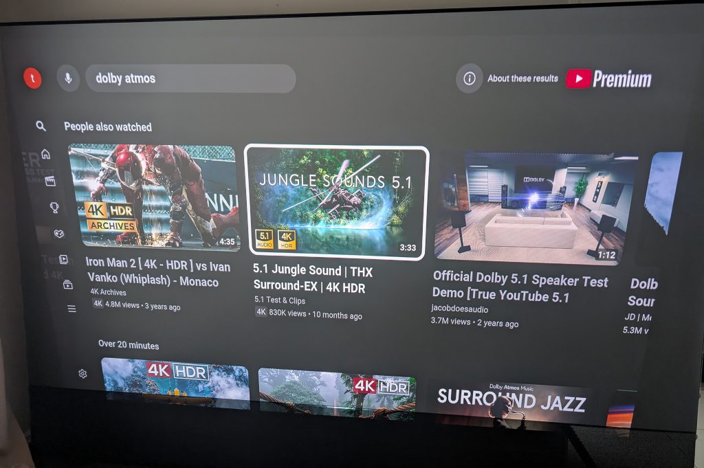 Formovie Theater Premium Beamer Menü