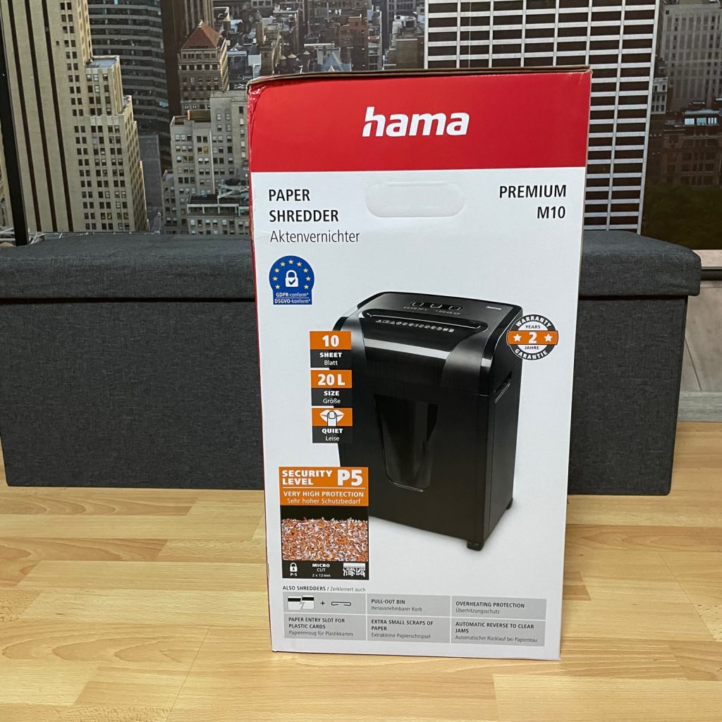 Hama M10 Aktenvernichter Karton seitlich