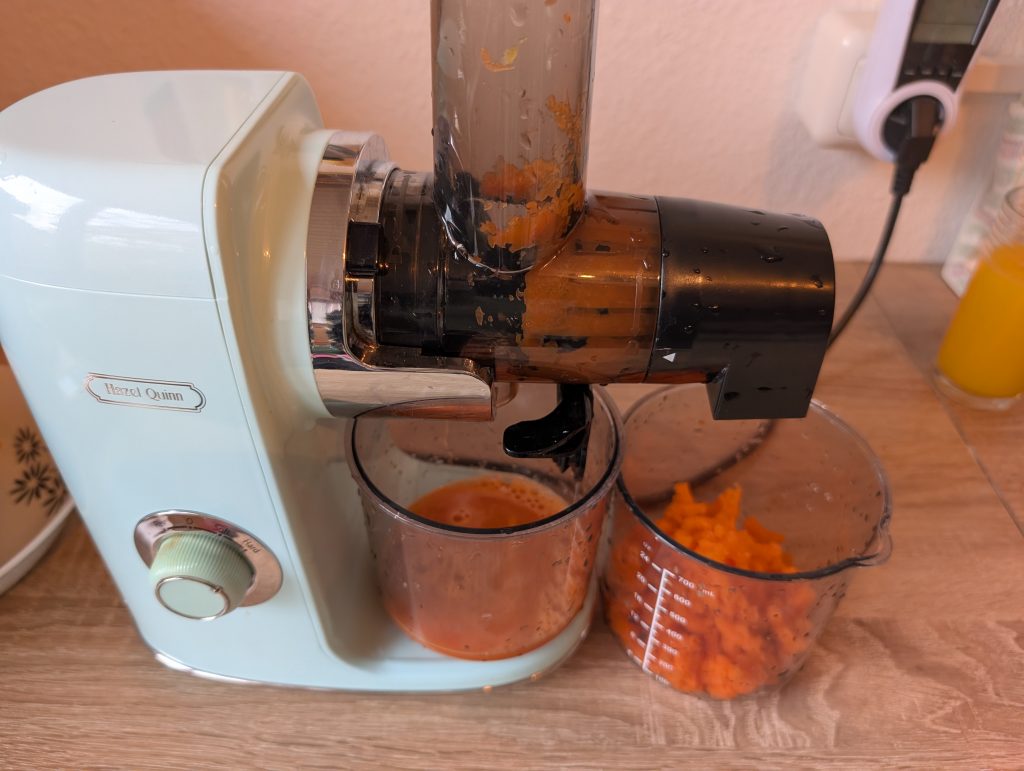 Hazel Quinn Slow Juicer Möhren entsaften