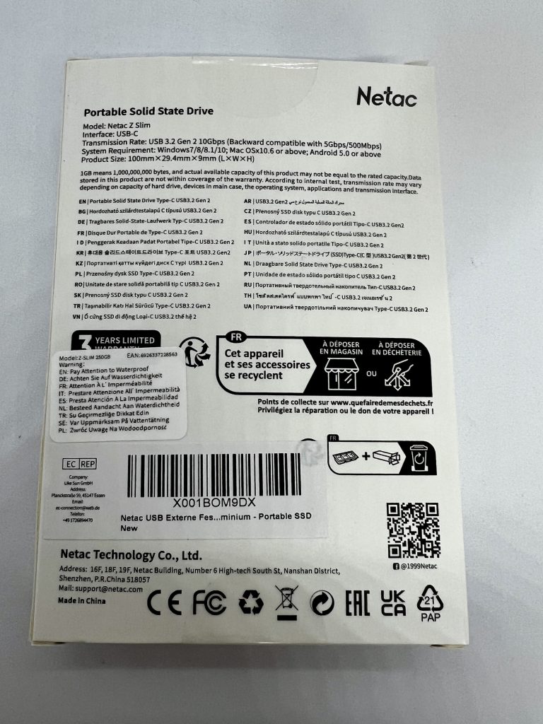 Netac ZSlim externe Festplatte SSD