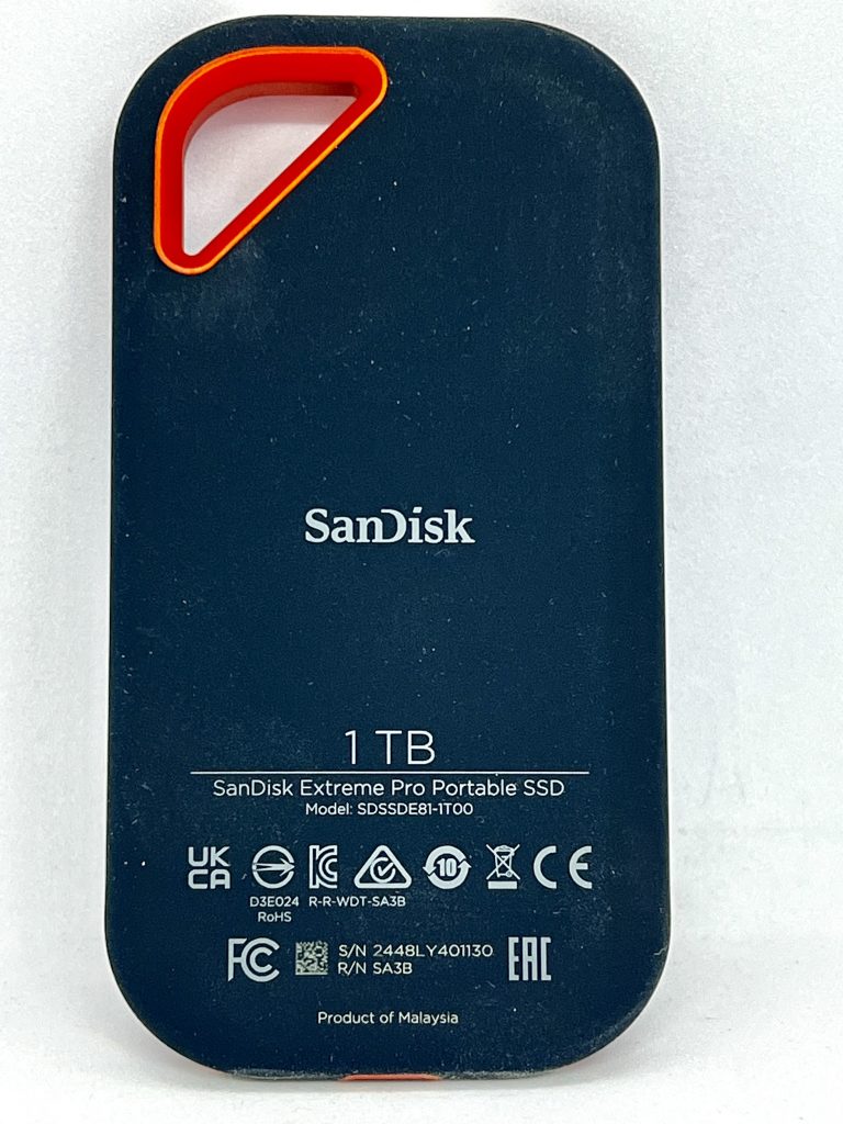 SanDisk Extreme PRO Portable SSD 1 TB externe Festplatte Rückseite