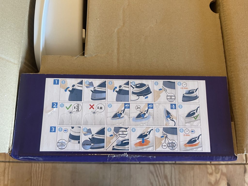 Philips PerfectCare Compact GC7844:20 Dampfbügelstation Schnellstartanleitung im Karton