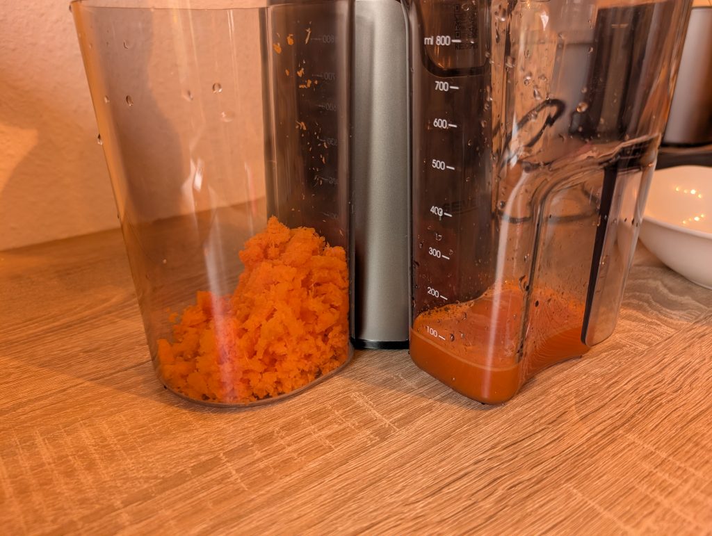 Severin ES 3571 Slow-Juicer Möhrensaft und Trester