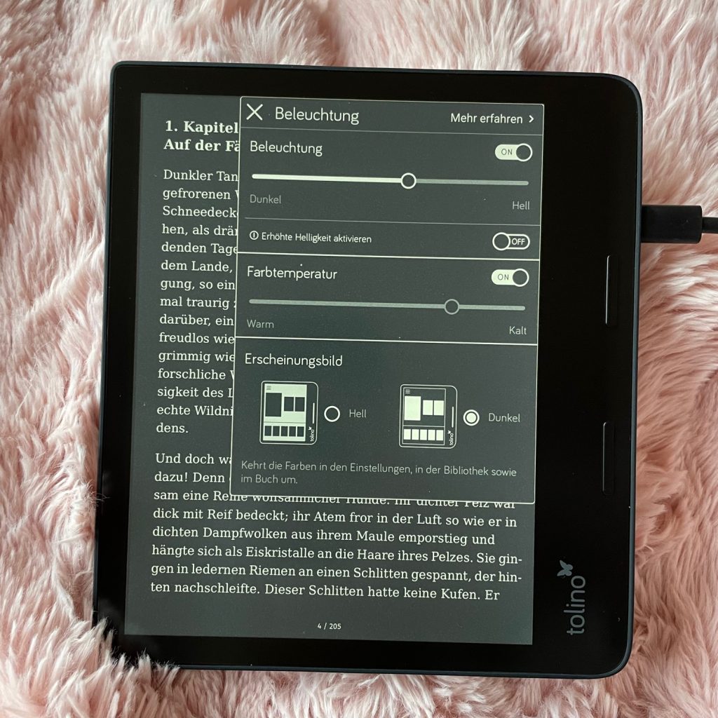 Tolino Epos 3 eBook-Reader Dunkelmodus