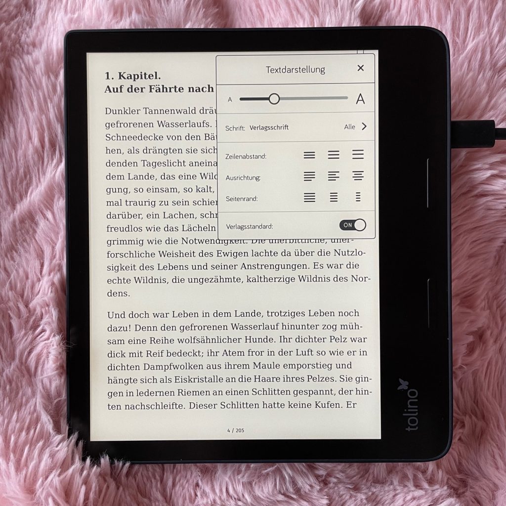 Tolino Epos 3 eBook-Reader Texteinstellung