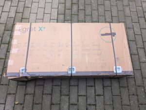 Verpackung des Egret X+ E-Scooters von oben