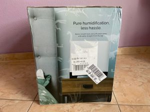 Verpackung des Meaco Armin 680 Luftbefeuchters von der anderen Seite
