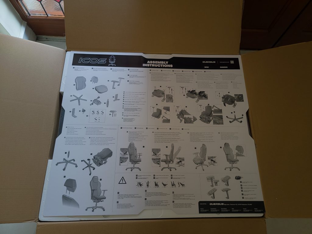 Verpackung des Quersus ICOS Edition ONE Gaming-Stuhls geöffnet (2)