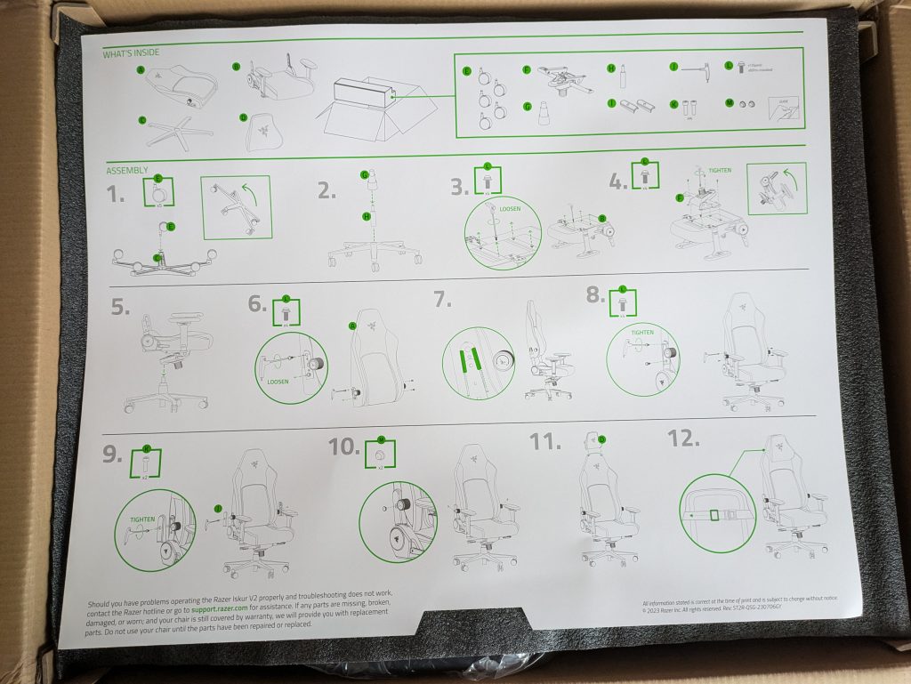 Verpackung des Razer Iskur V2 Gaming-Stuhls geöffnet (2)