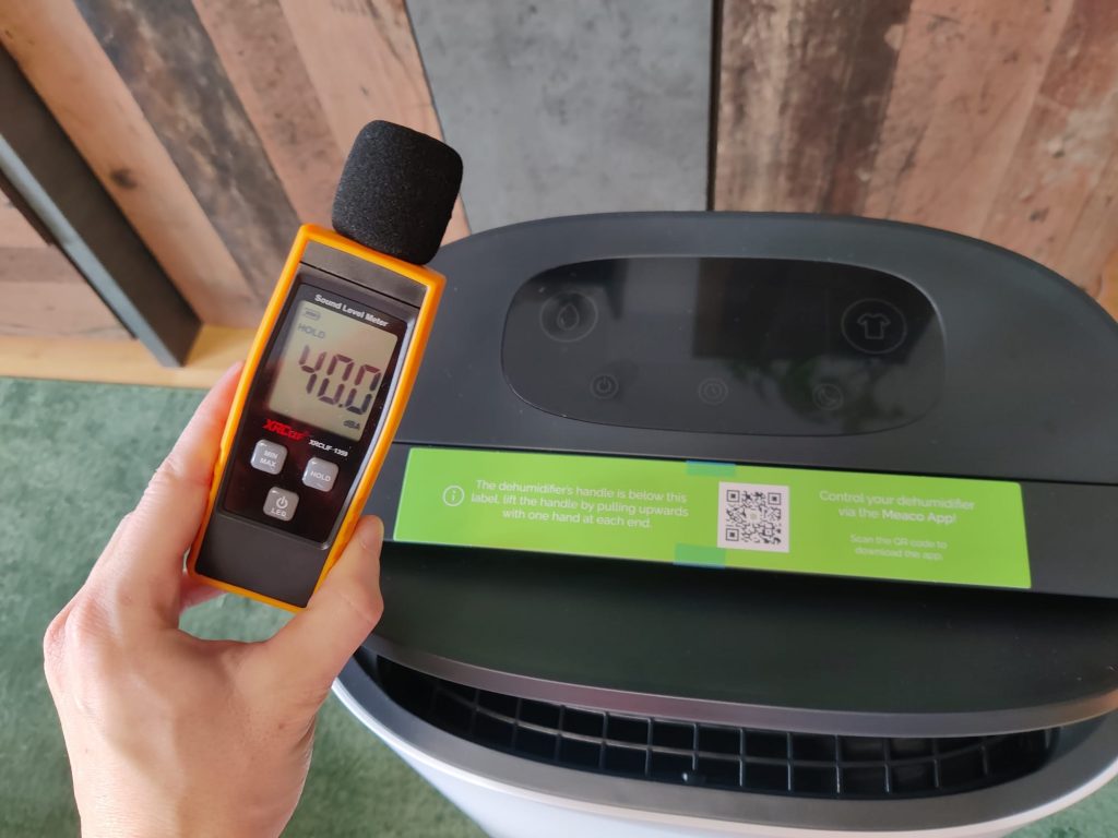 MeacoDry Arete Two Luftentfeuchter Lautstärke niedrigste Stufe