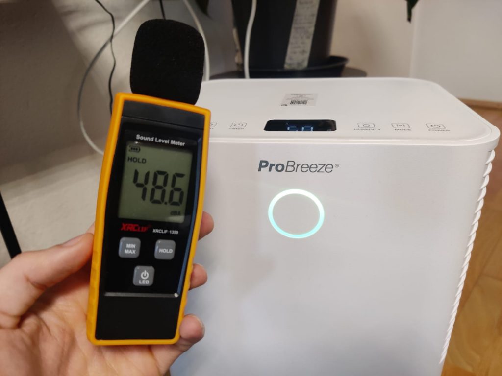 Pro Breeze PB-18 Luftentfeuchter Lautstärke auf höchster Stufe
