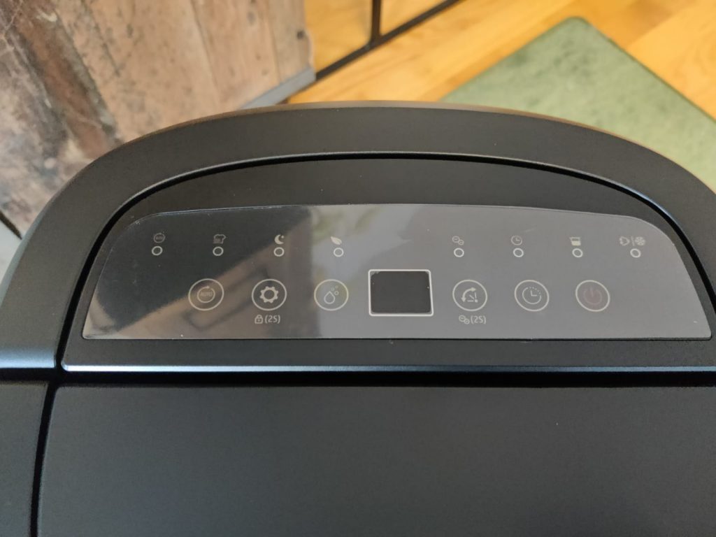 Greenmigo Alpha-12 Plus Luftentfeuchter Bedienfeld mit Schutzfolie