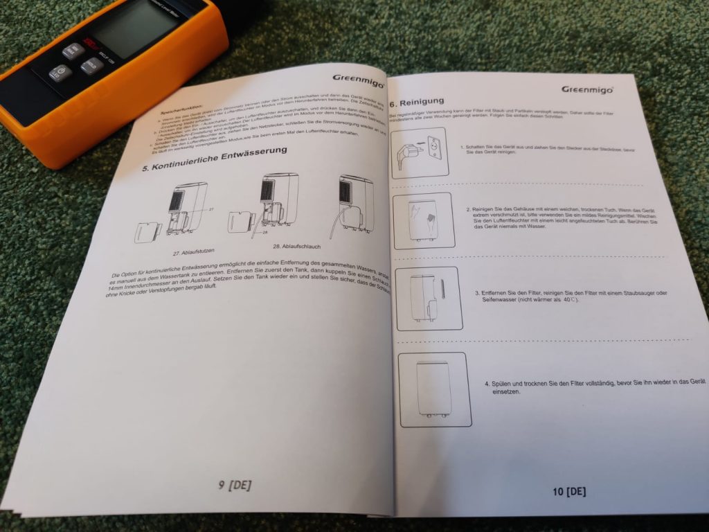 Greenmigo Alpha-12 Plus Luftentfeuchter Bedienungsanleitung innen 2