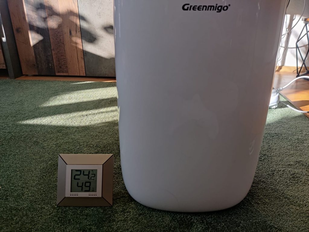 Greenmigo Alpha-12 Plus Luftentfeuchter Luftfeuchtigkeit am Schluss