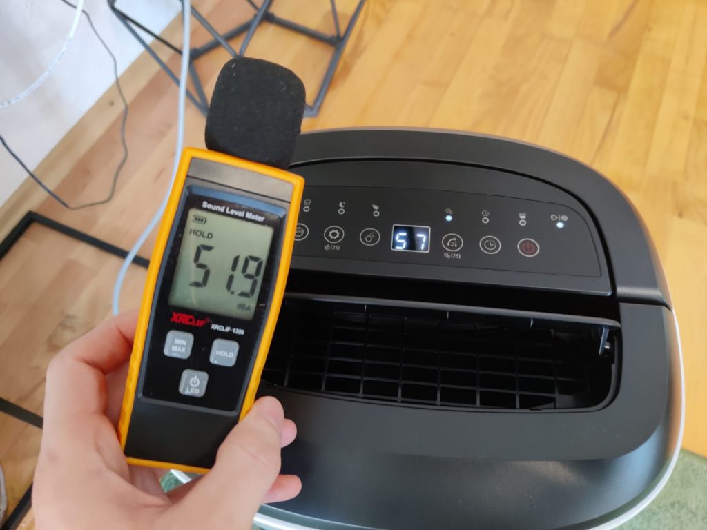 Greenmigo Alpha-12 Plus Luftentfeuchter Lautstärke auf höchster Stufe