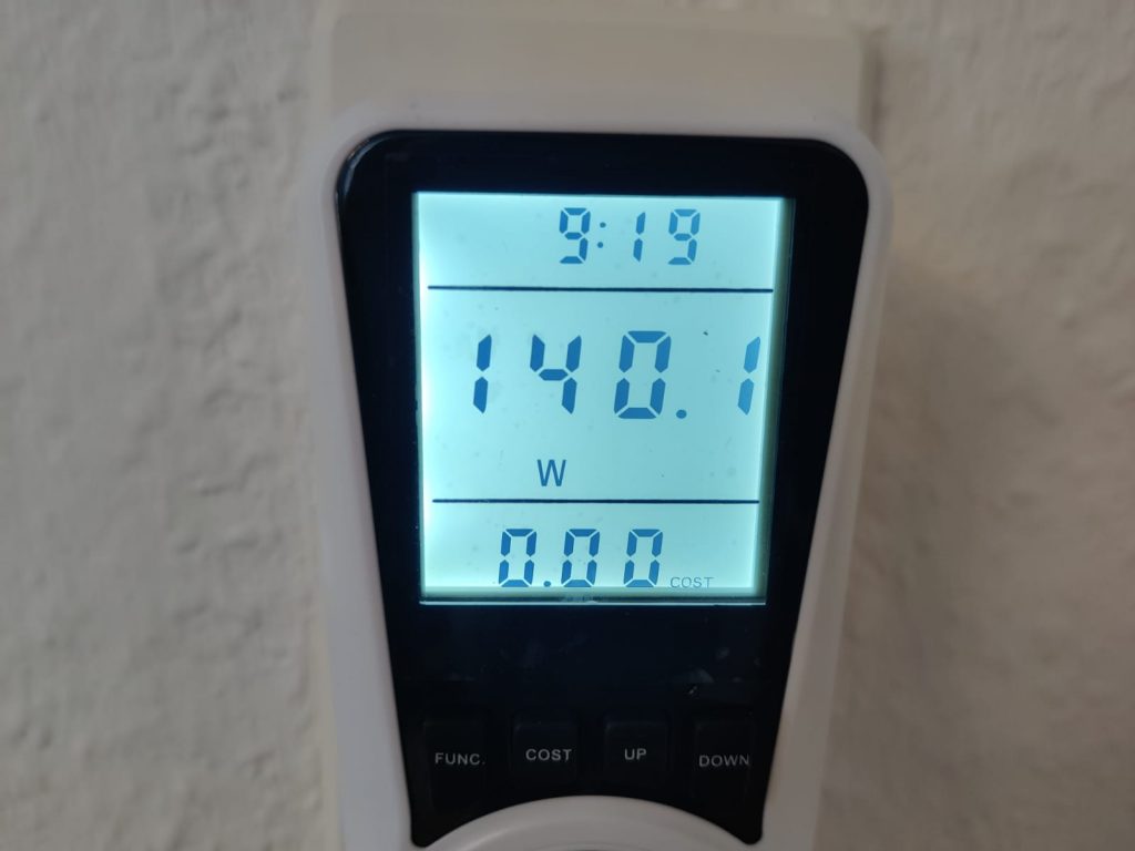 Greenmigo Alpha-12 Plus Luftentfeuchter Stromverbrauch auf höchster Stufe
