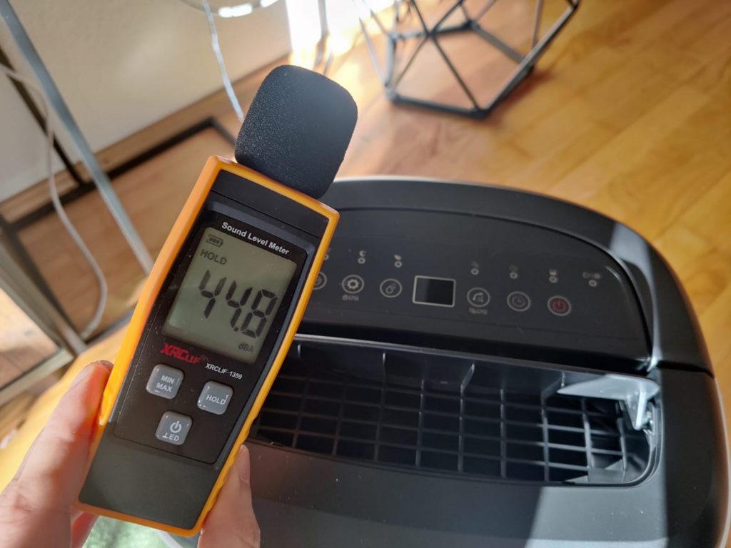 Greenmigo Alpha-12 Plus Luftentfeuchter Lautstärke auf niedrigster Stufe