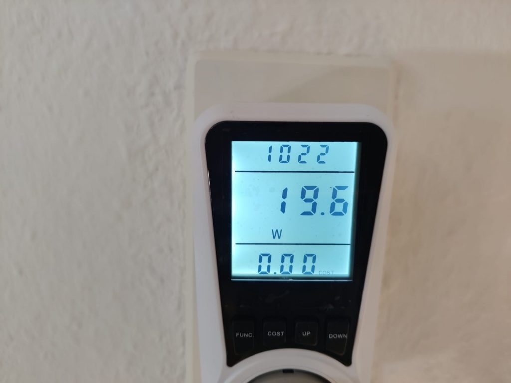 Greenmigo Alpha-12 Plus Luftentfeuchter Stromverbrauch auf niedrigster Stufe