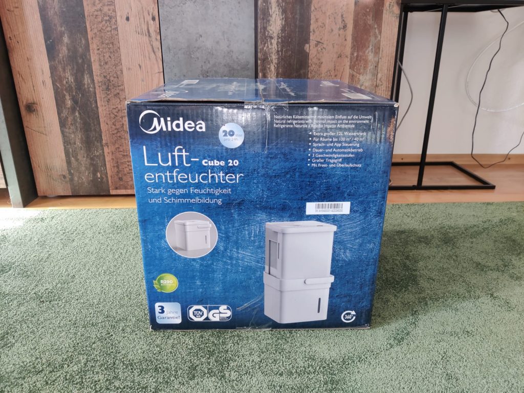 Midea Cube 20 Luftentfeuchter Verpackung