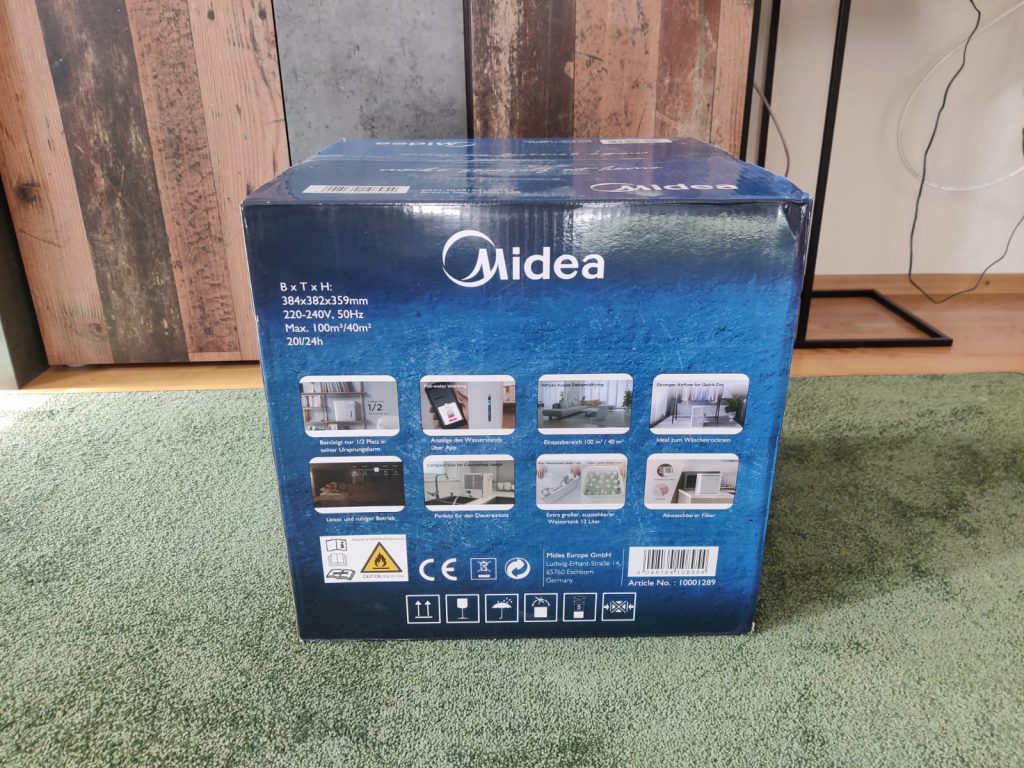 Midea Cube 20 Luftentfeuchter Verpackung 2