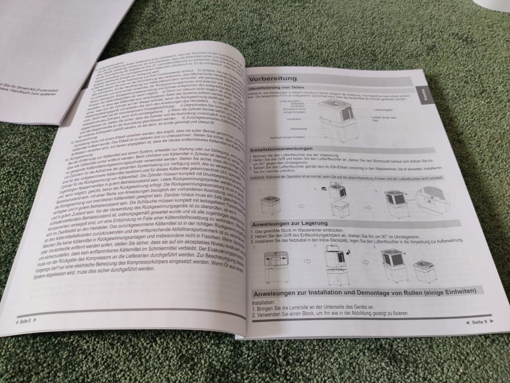 Midea Cube 20 Luftentfeuchter Bedienungsanleitung innen