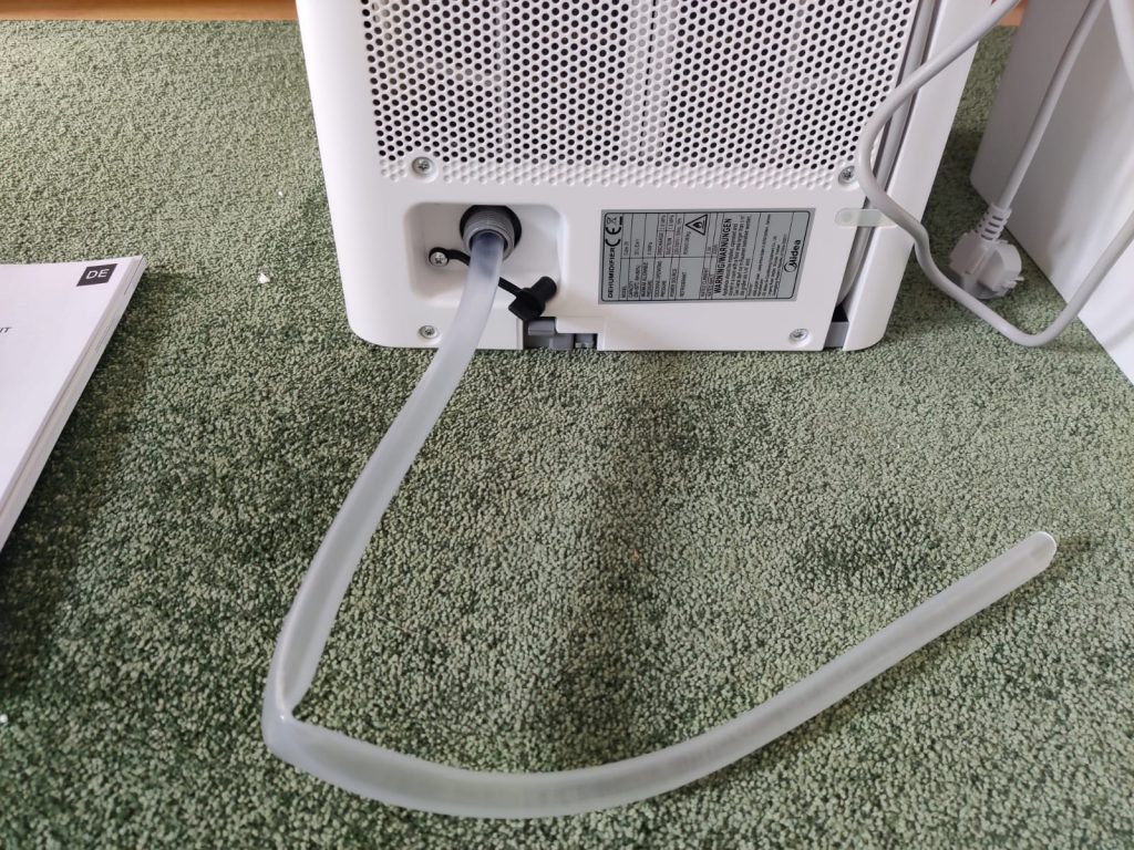 Midea Cube 20 Luftentfeuchter Schlauchanschluss mit Schlauch