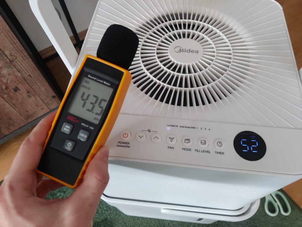 Midea Cube 20 Luftentfeuchter Lautstärke auf niedrigster Stufe