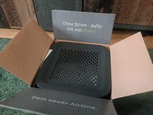 BonAura® AirOne Luftentfeuchter Verpackung von oben