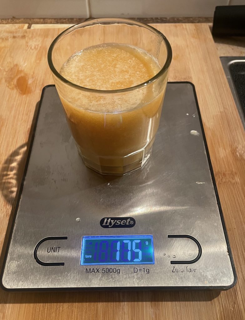 nutribullet NBJ500 Slow-Juicer Ausbeute Apfelsaft