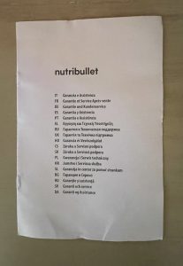 nutribullet NBJ500 Slow-Juicer Garantiehinweise