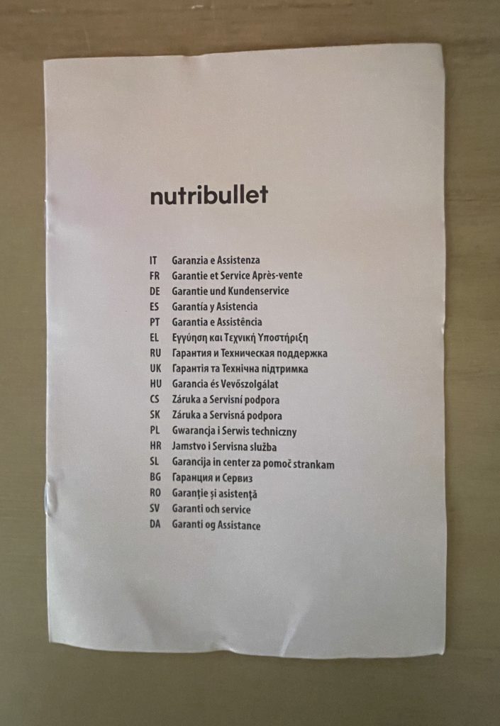 nutribullet NBJ500 Slow-Juicer Garantiehinweise