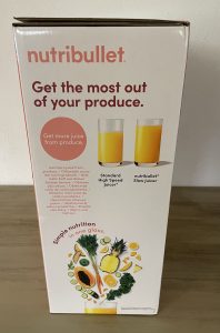 nutribullet NBJ500 Slow-Juicer in Karton von der linken Seite