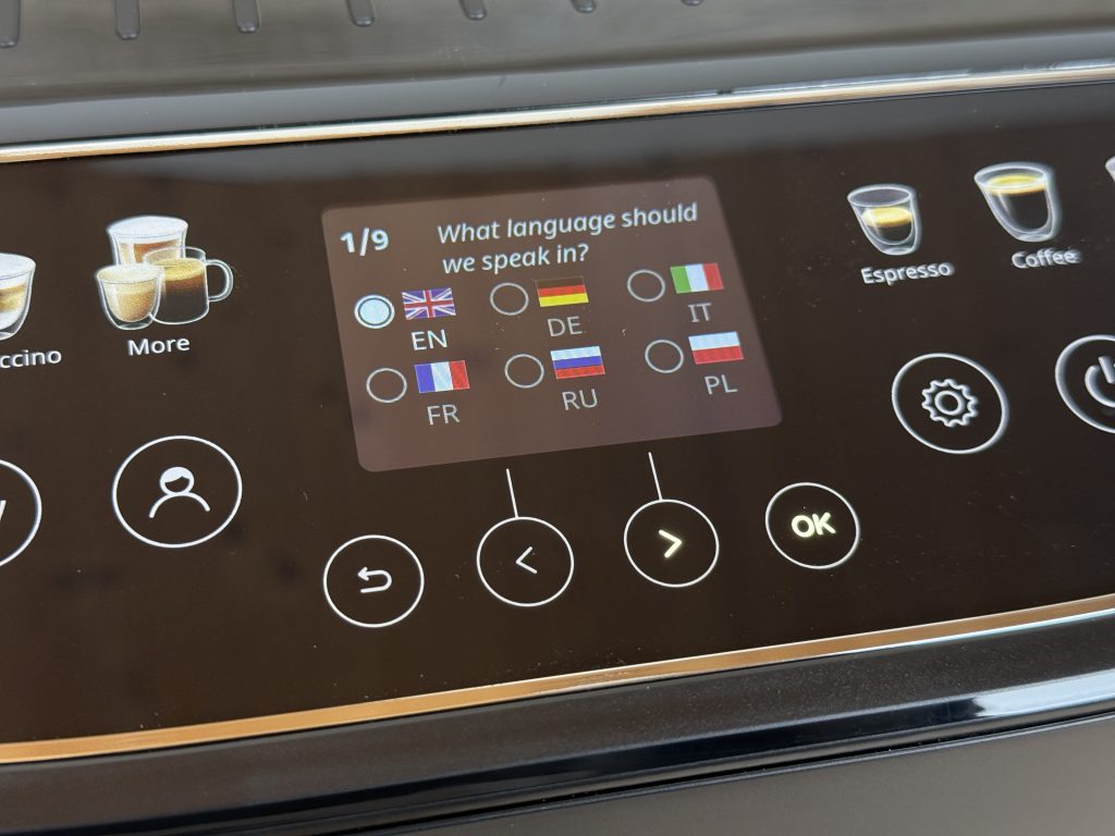De'Longhi Magnifica Evo Next ECAM 310.60.B Kaffeevollautomat Inbetriebnahme Sprachauswahl