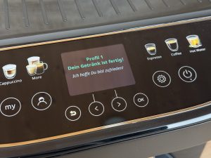 De'Longhi Magnifica Evo Next ECAM 310.60.B Kaffeevollautomat Text nach dem Abfüllen