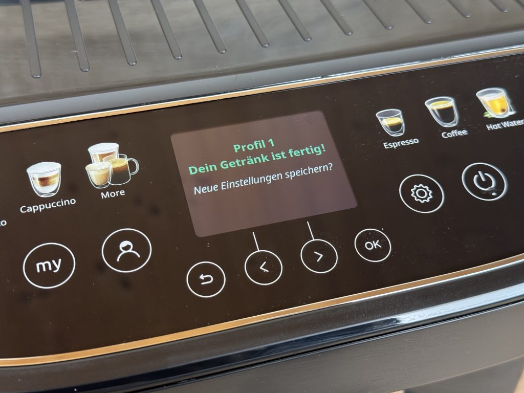 De'Longhi Magnifica Evo Next ECAM 310.60.B Kaffeevollautomat Frage nach Speicherung der Einstellung