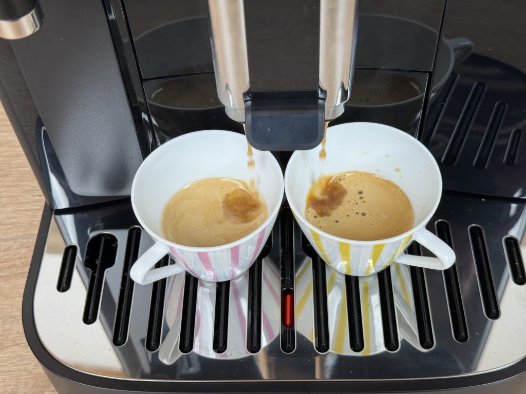 De'Longhi Magnifica Evo Next ECAM 310.60.B Kaffeevollautomat Abfüllen von zwei Espressi
