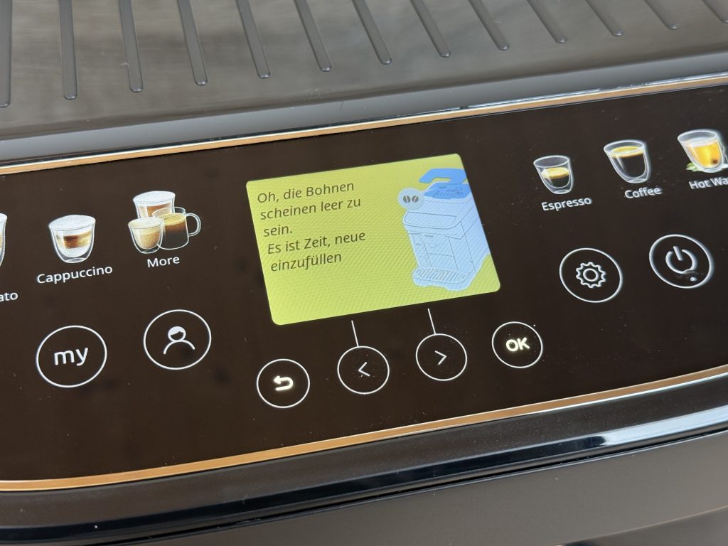 De'Longhi Magnifica Evo Next ECAM 310.60.B Kaffeevollautomat Anzeige leerer Bohnenbehälter