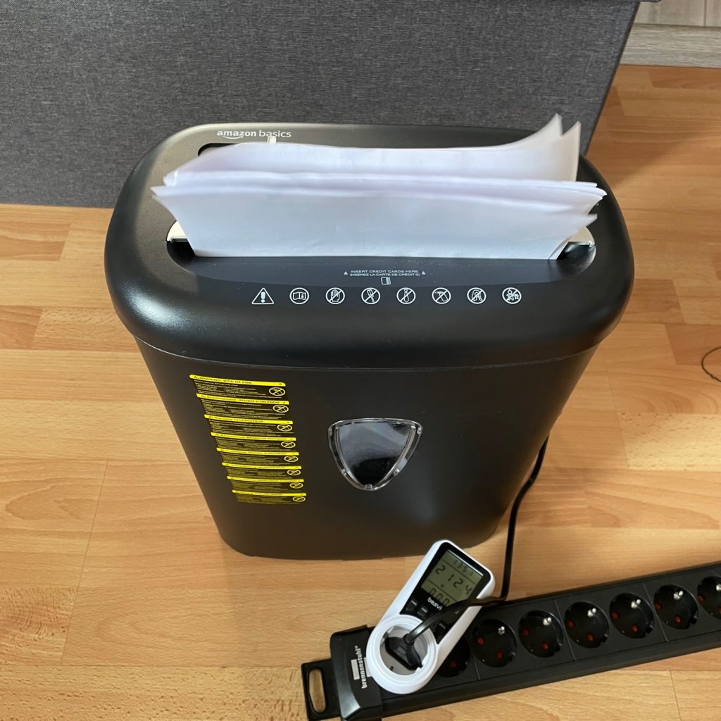 Amazon Basics Aktenvernichter Stromverbrauch