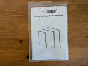 Anleitung der Beycold 900 Infrarotheizung verpackt
