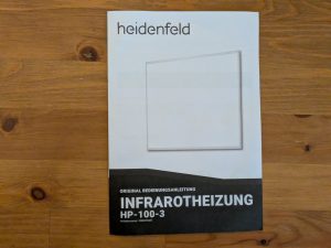 Anleitung der Heidenfeld HF-HP 100-3 Infrarotheizung