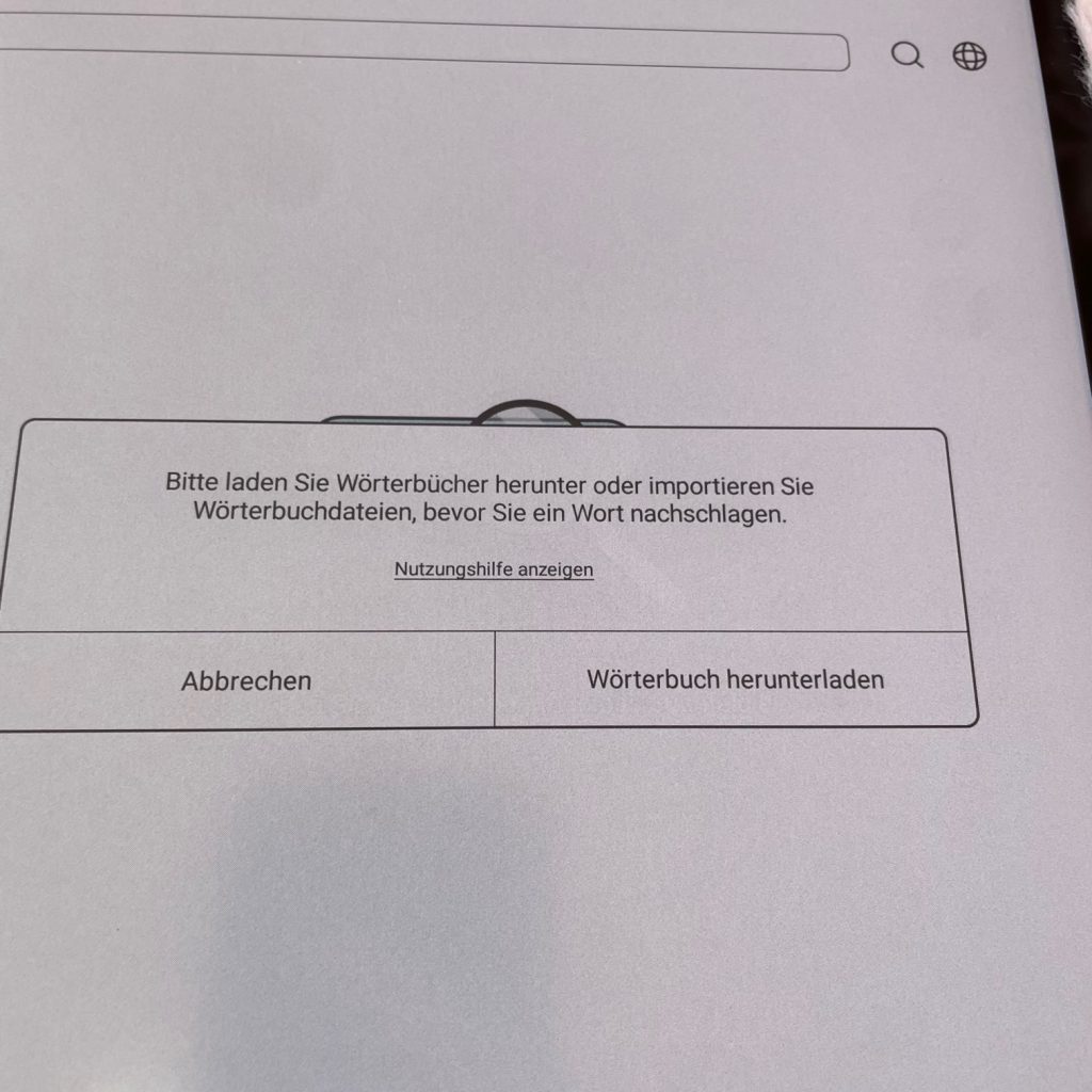 BOOX Note Air4 C eBook-Reader Wörterbuch