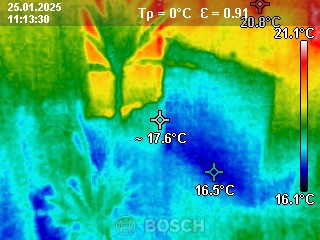 Beycold 900 Infrarotheizung vorher Wärmebild