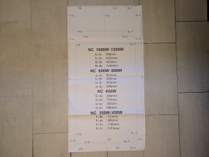 Bohrschablone der Könighaus P1000 Infrarotheizung
