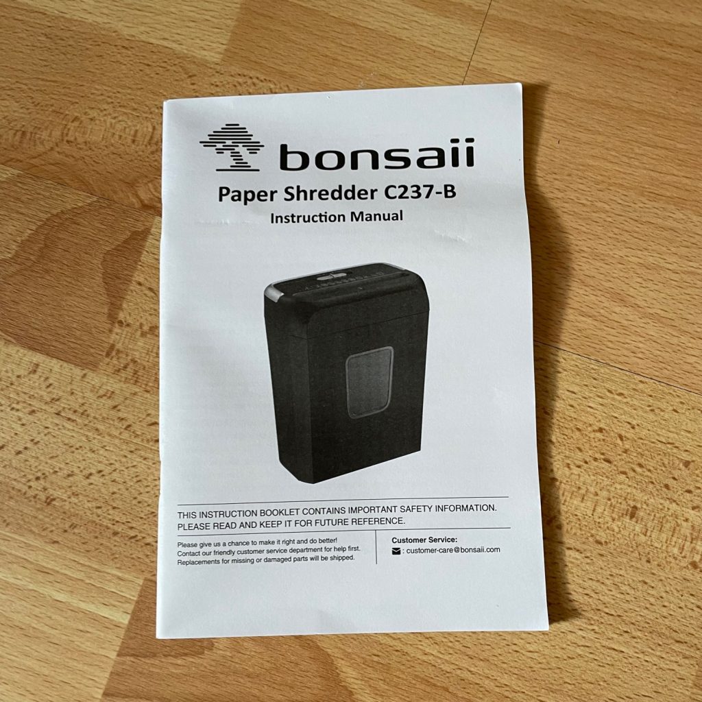 Bonsaii C237-B Aktenvernichter Bedienungsanleitung