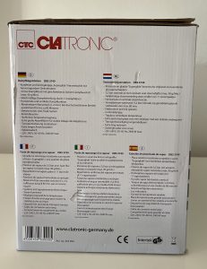 Clatronic® DBS 3749 Dampfbügelstation im Karton von der Seite
