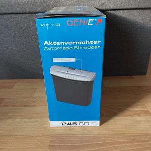 GENIE 245 CD Aktenvernichter Karton seitlich